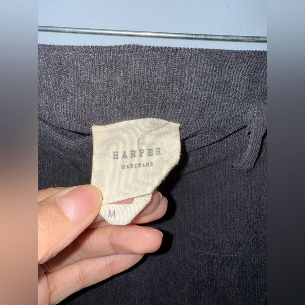 Harper Heritage Women's Flared Corduroy Pants Gray Stretch High Rise M EUC - Picture 4 of 9